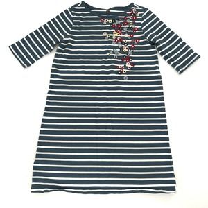Tea stripped embroidered girl’s dress